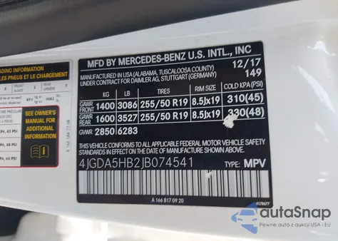 2018 Mercedes-Benz Gle 350 4Matic из США, поврежденный, VIN 4JGDA5HB2JB074541